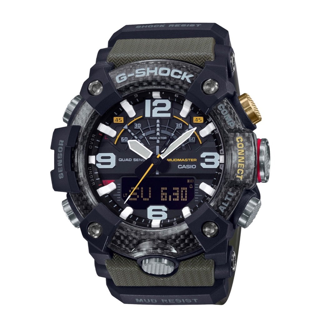 Analog-Digital Mudmaster Green & Black Resin Strap